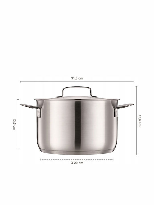 Fiskars Tiefer Edelstahl-Topf 5Es / 28cm