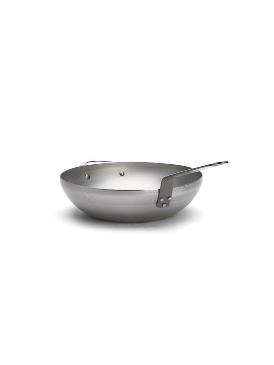 De Buyer Mineral B Wok made of Carbon Steel with Stone Coating 32cm
