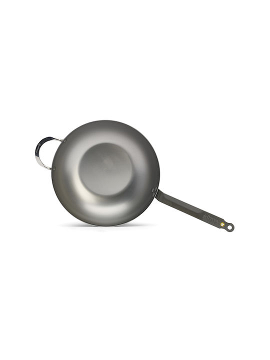 De Buyer Mineral B Wok made of Carbon Steel with Stone Coating 32cm