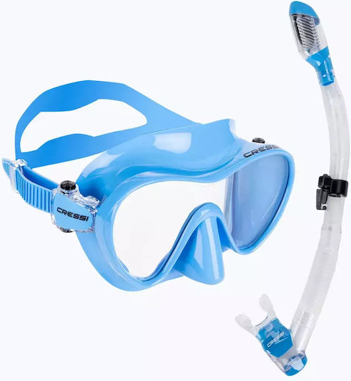 CressiSub CressiSub Tauchmasken Silikon mit Schnorchel F1 Blau
