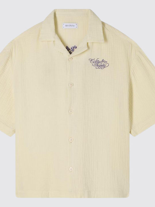 Melt Chaos Short-sleeved Cotton Shirt Ecru