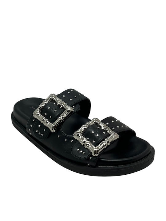 Flache Sandalen für Damen Anatomisch in Schwarz Farbe