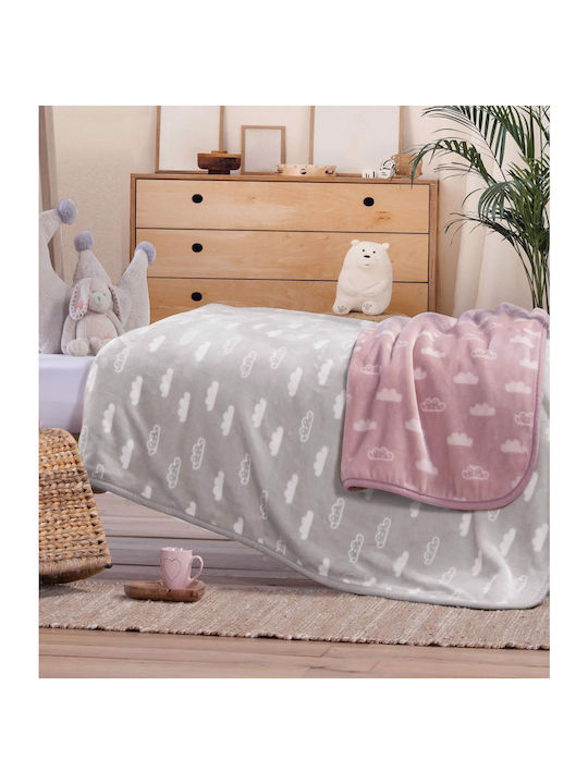 Nef-Nef Homeware Blanket Nursery Swaddling Blankets Clouds Velvet Gray 75x100cm