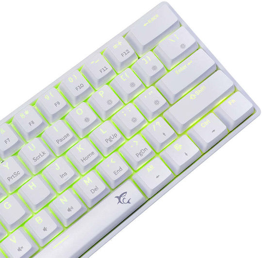 White Shark Shinobi 2 Gaming Μηχανικό Πληκτρολόγιο 40% με Custom Blue διακόπτες και RGB φωτισμό (Αγγλικό US) Λευκό
