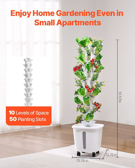 Vevor Hydroponic Growing System Wheel 50 Pods Hydroponic Tower Garden