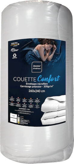 King Size Comfort Douceur D'intérieur Microfiber Quilt Density 300gr/m² Dimensions 260x240cm 1641348