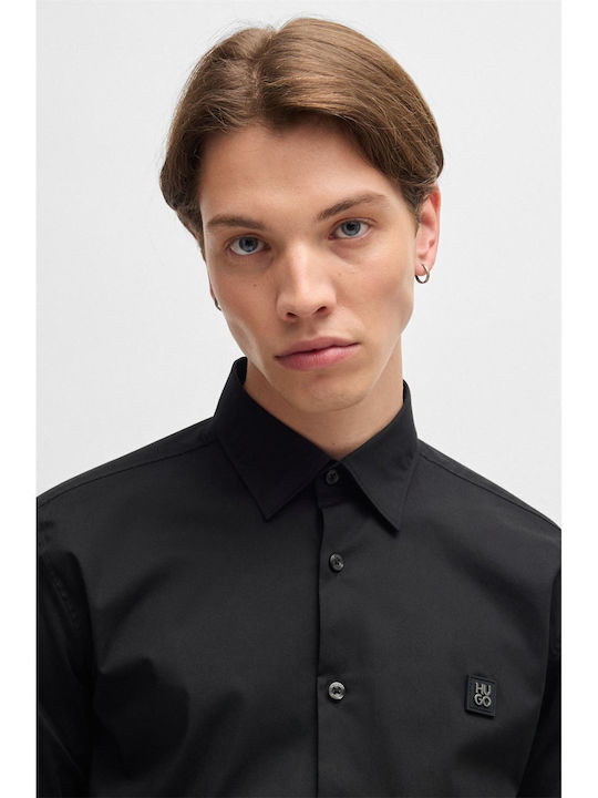 Ermo Long-sleeved Cotton Shirt Black