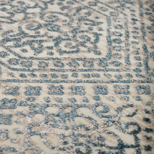 Biokarpet Gossip 9186a Екрю Син Килими за дневна Кръгла 160x160 Biokarpet Gossip 9186a Екрю Син Килими за дневна Кръгла 160x160