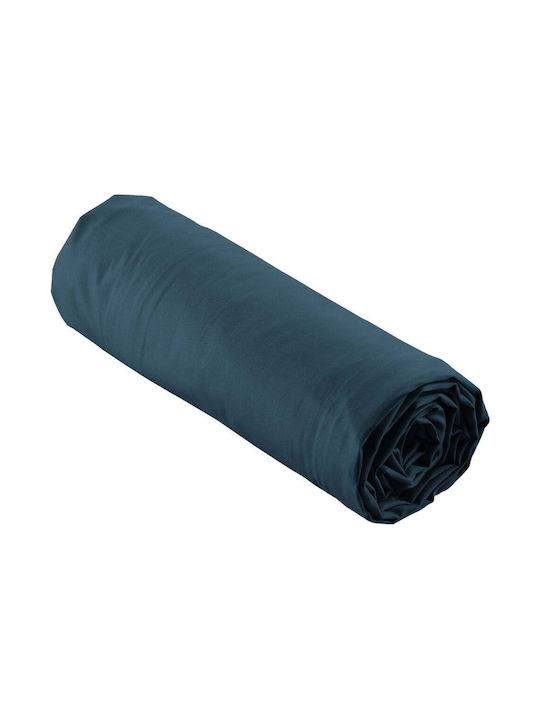 Douceur d'Intérieur Sheet Super-Double with Elastic 160x200cm. Night Blue