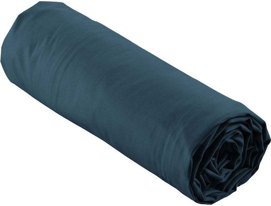 Douceur d'Intérieur Σεντόνι Υπέρδιπλο με Λάστιχο 160x200εκ. Night Blue