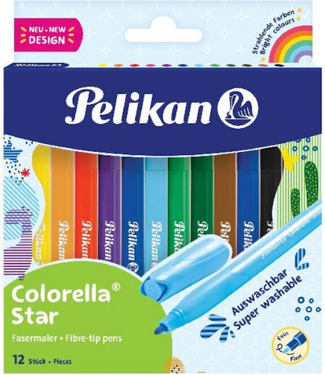 Pelikan Colorella Star Washable Drawing Markers Thin Set 12pcs