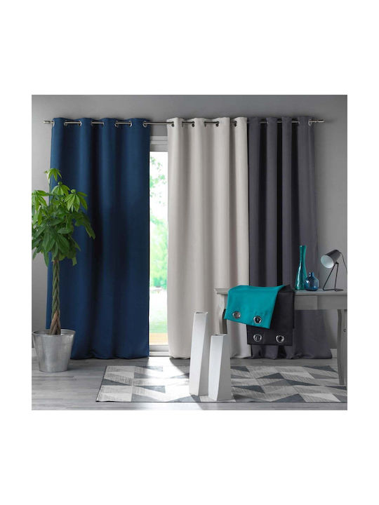Douceur d'Intérieur Curtain Blackout Window with Grommet Occult Black 135x280cm