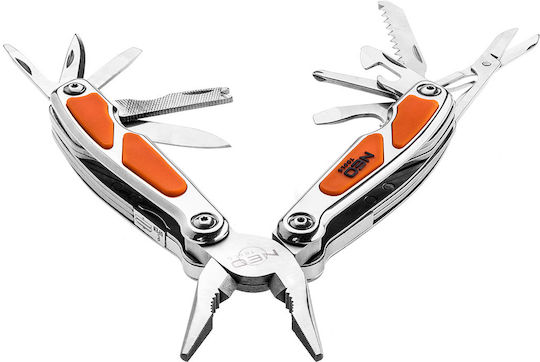 Neo Tools Мултифункционален Инструмент Автоматичен с Механизъм за Заключване Сив с Калъф