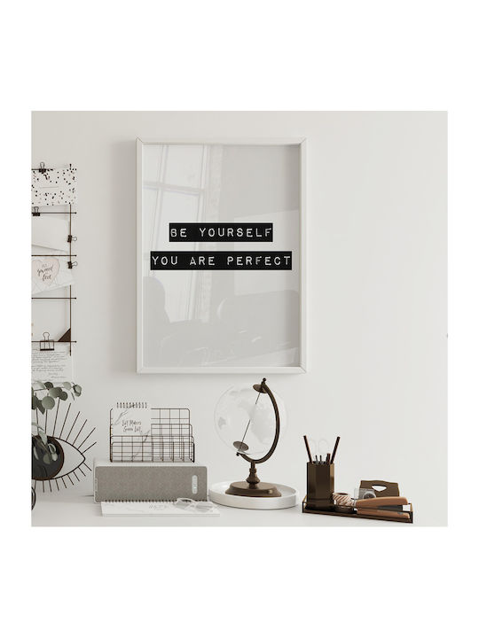 Quote Poster Be Yourself Pst25156 21cm X 30cm Λευκό Ξύλινο Κάδρο