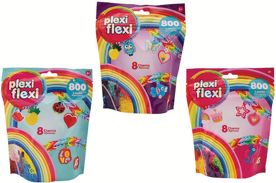 AS Hair Ties Plexi Flexi Plexi Flexi Bag 800 Elastics & 8 Accessories - Light Blue For Children 5+ Years