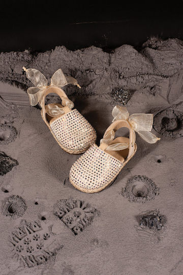 Babywalker Pantofi De Botez Din Piele Espadrile Ecru