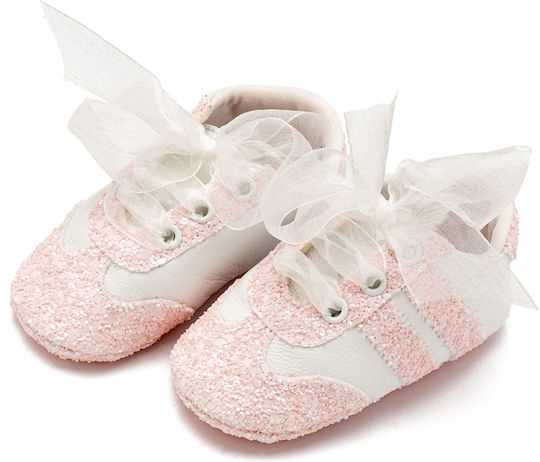 Babywalker Silver Baptism Leather Sneakers