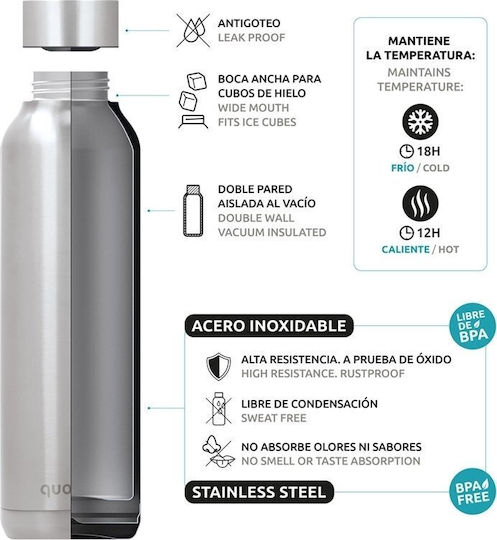 Quokka Solid Μπουκάλι Θερμός Ανοξείδωτο 510ml Light Yellow με Επιστόμιο