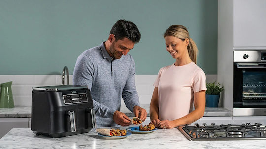 Ninja Foodi Dual Zone Air Fryer with Double Detachable Bucket 7.6lt Black