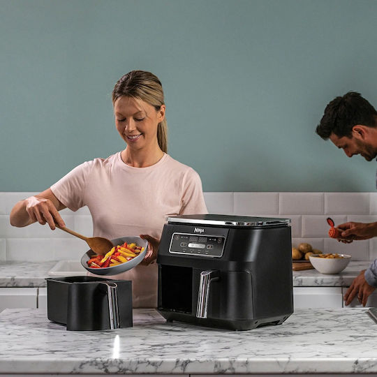 Ninja Foodi Dual Zone Air Fryer with Double Detachable Bucket 7.6lt Black