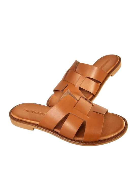 Sandale Casual Damă Din Piele Tabac