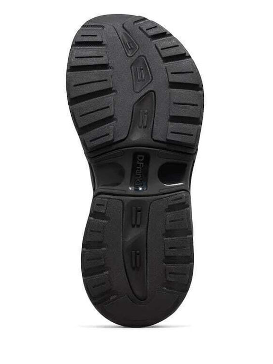 Leather Women's Flat Sandals Sporty in Black Color