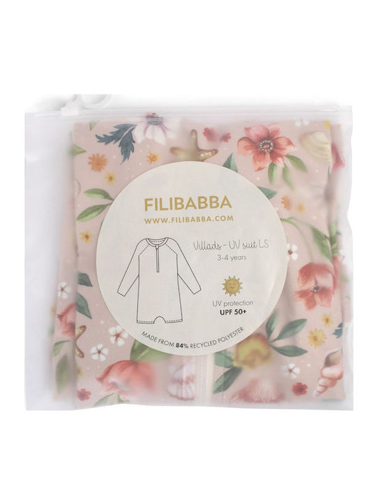 Filibabba Παιδικό Μαγιό Ολόσωμο με Μακρύ Μανίκι Ocean Blossom