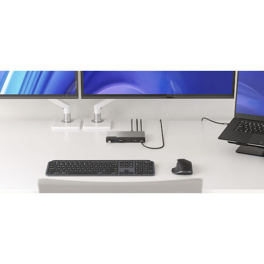 Alogic USB-C Stație de andocare cu HDMI/DisplayPort 4K PD și conexiune 4 monitoare Gri (DUCDV4)