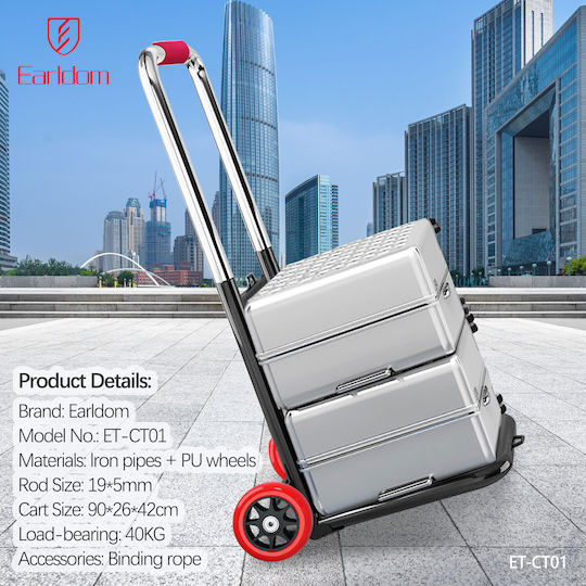 Earldom Transport-Wagen for Load Weight up to 40kg in Schwarz Color