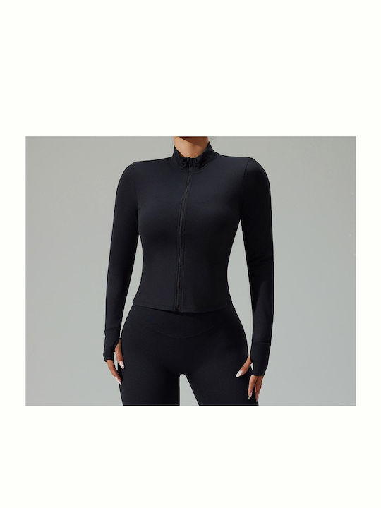 Lange Damen Sportliche Strickjacke Schwarz
