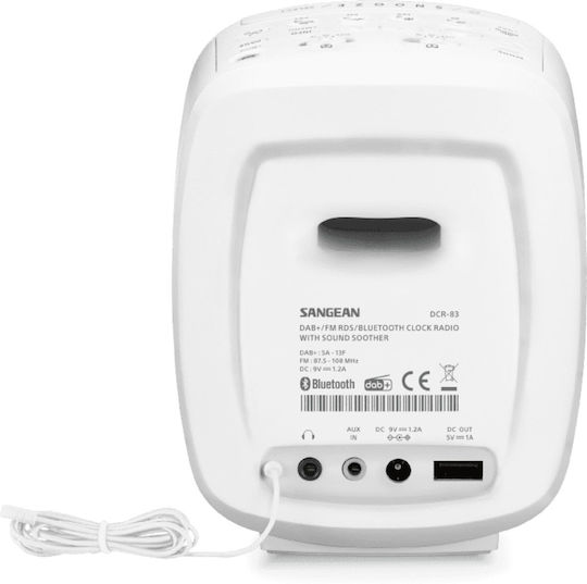 Sangean DCR-83 Επιτραπέζιο Ραδιόφωνο Ρεύματος DAB+ με Bluetooth Λευκό