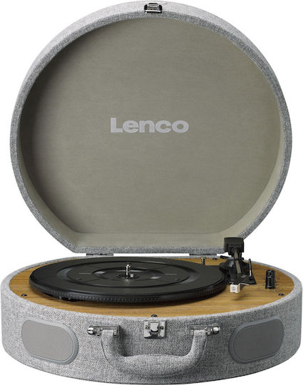 Lenco LS-66GY Koffer Plattenspieler mit Vorverstärker und Eingebaute Lautsprecher Gray