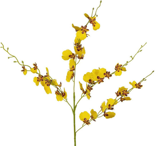 Globostar Künstlicher Dekozweig Gelbe Orchidee Y76cm
