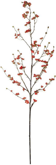 Globostar Artificial Garden Red Cherry Blossom Branch 21455 Artificial Decorative Red Cherry Branch Y101cm