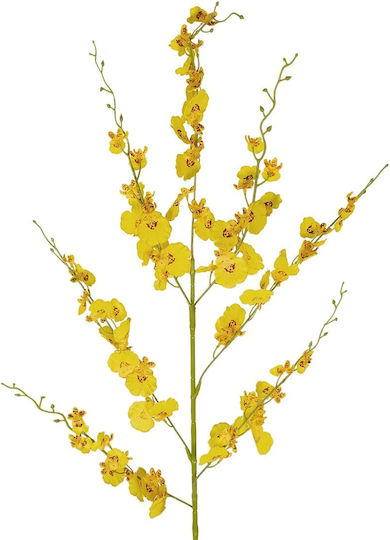 Globostar Artificial Garden Yellow Dance Orchid Branch 21414 Τεχνητό Διακοσμητικό Κλαδί Κίτρινη Ορχιδέα Y110cm