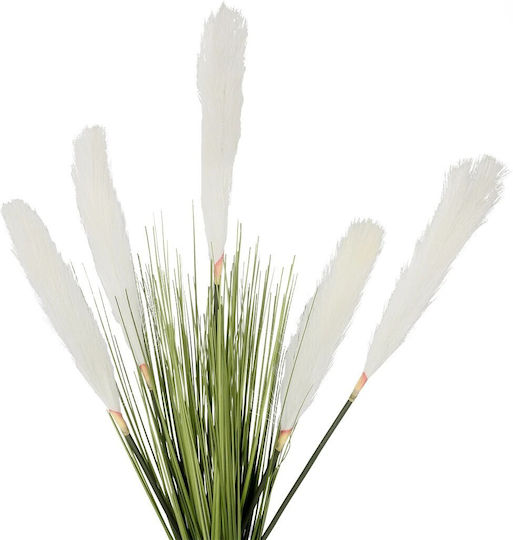 Globostar Artificial Garden White Pampas Grass Branch 21485 Τεχνητό Διακοσμητικό Κλαδί Λευκό Πάμπας Y88cm