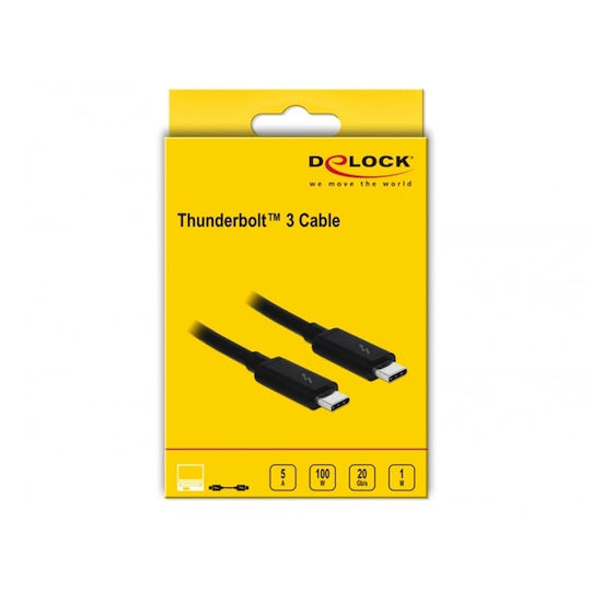DeLock Thunderbolt 3 Cable 100W Μαύρο 1m (84845)