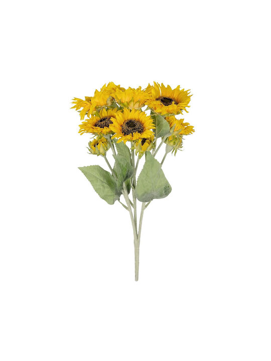 Globostar Artificial Garden Yellow Sunflower Branch 21382 Τεχνητό Διακοσμητικό Κλαδί Ηλιοτρόπιο Κίτρινο Y55cm