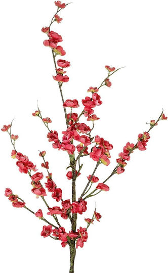 Globostar Artificial Garden Chinese Red Plum Blossom Branch 21459 Τεχνητό Διακοσμητικό Κλαδί Κόκκινης Κερασίας Y113cm