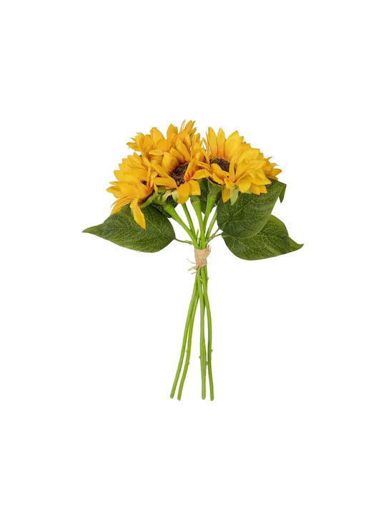 Globostar Artificial Garden Yellow Sunflower Branch 21385 Τεχνητό Διακοσμητικό Μπουκέτο Ηλιοτρόπιο Κίτρινο Y36cm