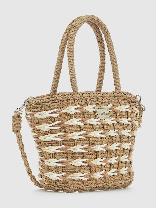 Verde Wicker Beach Bag Beige