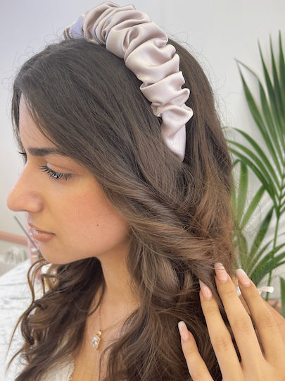 Satin Scrunch Hair Headband Pink