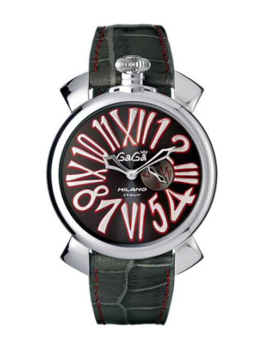 Gaga Milano Uhr Batterie mit Lederarmband