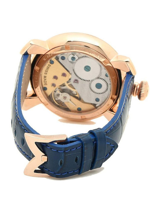 Gaga Milano Men's Watch 48mm Battery with Blue Rubber Strap