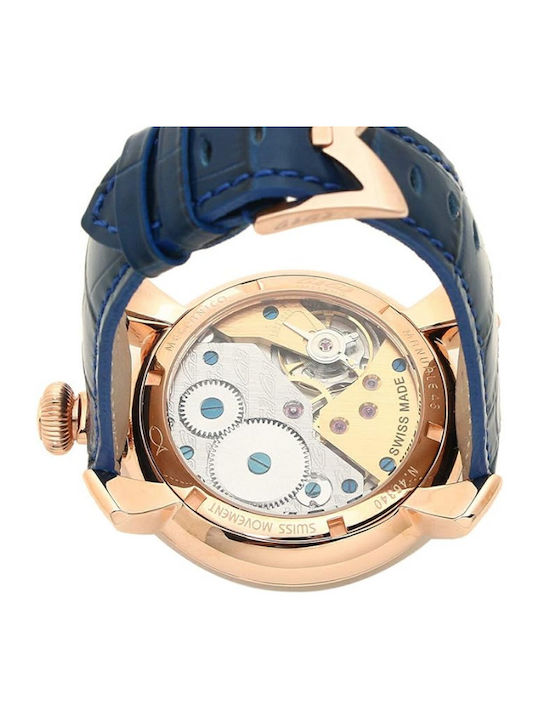 Gaga Milano Men's Watch 48mm Battery with Blue Rubber Strap
