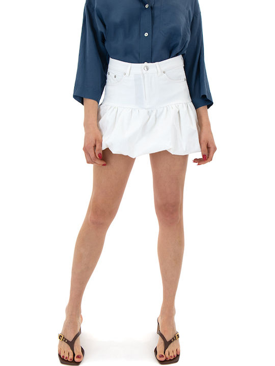 Denim Mini Fustă Black, White