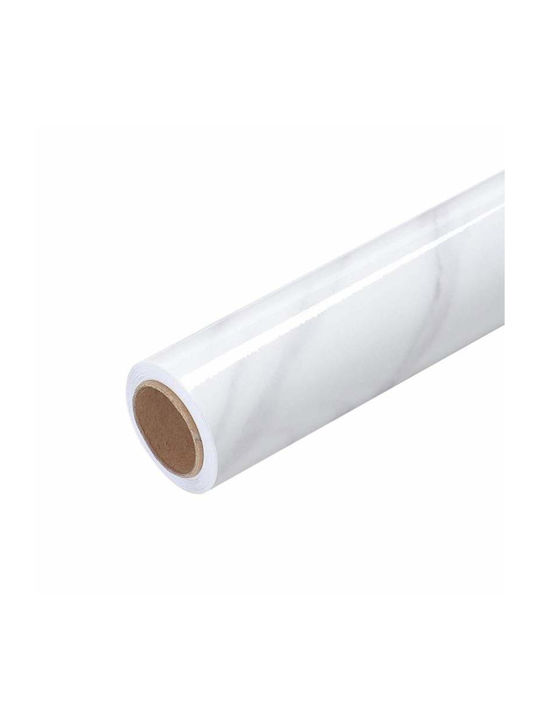 Siks Self-adhesive Film Kitchen Protection Water-resistant White Marble Appearance 60 X 200 Cm