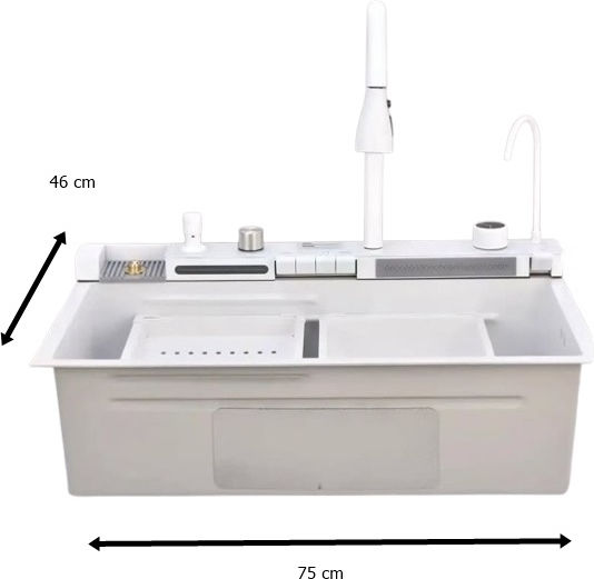 Ένθετος Inox με Μπαταρία Μ75xΠ46cm Λευκός Ένθετος Inox με Μπαταρία Μ75xΠ46cm Λευκός