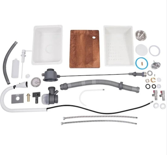 Chiuvetă De Bucătărie Drop-In Inox Cu Robinet L75xL46cm Argintie