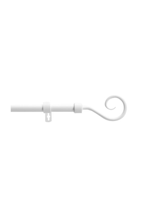 Douceur d'Intérieur Ausziehbar Metallisch Vorhangstange Arabesque Einfach Φ19mm 210-120cm White